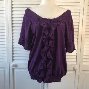 JOIE Silk Short Sleeve Purple Blouse Size XS